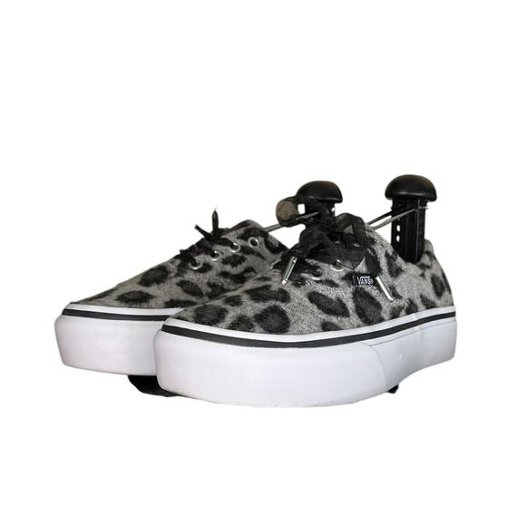 Womens Vans Old Skool Platform Lift Leopard Sneakers Size 6.5 Black White - Picture 2 of 6